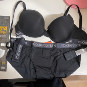 코데즈컴바인 이너웨어(CODES COMBINE INNERWEAR) 퓨징 블랙 베이직 브라 팬티 세트 후기