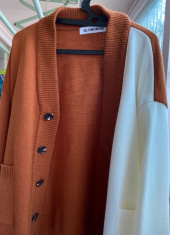 블론드나인(BLOND9) INTASHA HALF HALF KNIT CARDIGAN_BLUE 후기