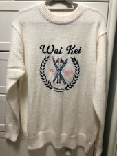 와이케이(WAIKEI) 스키클럽 빅로고 알파카 니트 스카이블루 후기