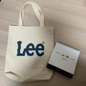 리(LEE) 빅 로고 에코백 (WHITE/NAVY) 후기