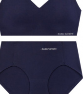 코데즈컴바인 이너웨어(CODES COMBINE INNERWEAR) 네이비 케미솔 와이어리스 프리컷 브라 팬티 세트 후기