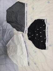 폴로 랄프 로렌(POLO RALPH LAUREN) 코튼 엘라스틴 콤포트 브리프 3팩(Black & PP/Charcoal/White)-멀티 후기