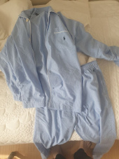 폴로 랄프 로렌(POLO RALPH LAUREN) 깅엄 포플린 롱 슬립 세트-블루 후기