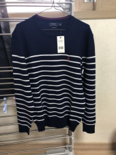 폴로 랄프 로렌(POLO RALPH LAUREN) 스트라이프 코튼 스웨터-네이비 후기