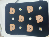 어프어프(EARPEARP) Dot flower bear-black-ipad pouch(아이패드 파우치) 후기