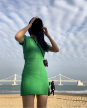 큐리티(CURETTY) C EMBROIDERY KNIT DRESS_BLACK 후기