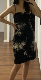 큐리티(CURETTY) C TIE DYE MIDI DRESS_BLACK 후기