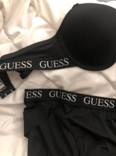 게스언더웨어(GUESS UNDERWEAR) 아웃밴드 블랙 솔리드 브라 팬티 세트 후기