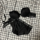 게스언더웨어(GUESS UNDERWEAR) 아웃밴드 블랙 솔리드 브라 팬티 세트 후기