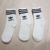 아디다스(ADIDAS) 미드컷 크루 삭 3P - 블랙:화이트 / GD3576 후기