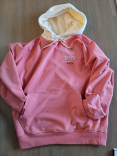 5252 바이 오아이오아이(5252BYOIOI) COLOR BLOCK LABEL HOODIE_pink 후기