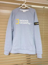 내셔널지오그래픽(NATIONALGEOGRAPHIC) N204USW930 해드로 빅 로고 풀기모 맨투맨 티셔츠 GRAY BLUE 후기