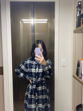 타미진스(TOMMY JEANS) 코튼 레귤러핏 타탄체크 셔츠 원피스 T32A7WOP057WT2 0MD 후기
