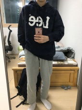 리(LEE) 빅 트위치 루즈핏 후디 네이비 후기