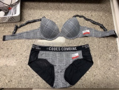 코데즈컴바인 이너웨어(CODES COMBINE INNERWEAR) 글렌체크 라벨 포인트 브라 팬티 세트 후기