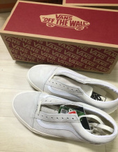 반스(VANS) 올드스쿨 - (피그 스웨이드) 그레이프 주스:스노우 화이트 / VN0A4BV518Q1 후기