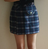 로맨틱크라운(ROMANTIC CROWN) FRONT POCKET CHECK SKIRT_NAVY 후기