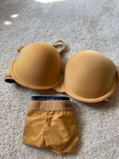 코데즈컴바인 이너웨어(CODES COMBINE INNERWEAR) 아웃밴드 솔리드 머스타드 브라 팬티 세트 후기