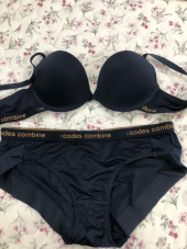 코데즈컴바인 이너웨어(CODES COMBINE INNERWEAR) 아웃밴드 솔리드 네이비 브라 팬티 세트 후기