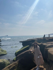 가니송(GANISONG) 셔링 로맨틱 롱 원피스_베이지 후기