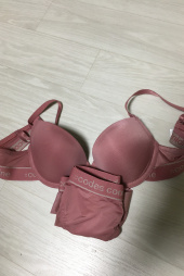 코데즈컴바인 이너웨어(CODES COMBINE INNERWEAR) 라인 로고 밴드 인디핑크 브라 팬티 세트 후기