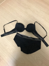 코데즈컴바인 이너웨어(CODES COMBINE INNERWEAR) 라인 로고 밴드 블랙 브라 팬티 세트 후기