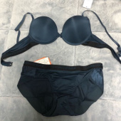 코데즈컴바인 이너웨어(CODES COMBINE INNERWEAR) 포인트 밴드 블루그레이 브라 팬티 세트 후기