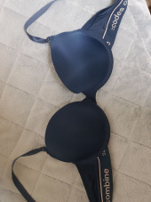 코데즈컴바인 이너웨어(CODES COMBINE INNERWEAR) 라인 로고 밴드 블루그레이 브라 팬티 세트 후기