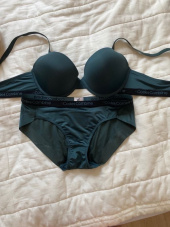 코데즈컴바인 이너웨어(CODES COMBINE INNERWEAR) 포인트 밴드 다크그린 브라 팬티 세트 후기