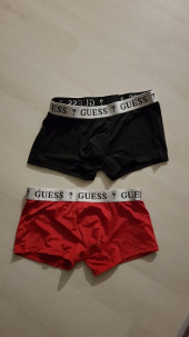 게스언더웨어(GUESS UNDERWEAR) 솔리드 실버밴드 드로즈 2PACK (RD/BK) 후기
