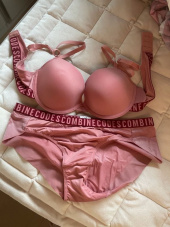 코데즈컴바인 이너웨어(CODES COMBINE INNERWEAR) 인디핑크 빅로고 아웃밴드 브라 팬티 세트 후기