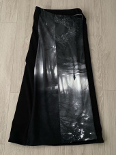 유즈(YUSE) PRINTED COZY LAYERED WRAP SKIRT - BLACK FOREST 후기