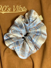 큐리티(CURETTY) C METALLIC CHECK HAIR TIE_SKY BLUE 후기