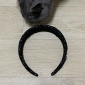 큐리티(CURETTY) C GLITTER TWEED HAIR BAND_BLACK 후기