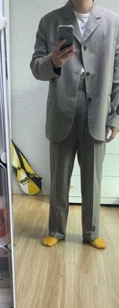 아르반(AREUBAN) 울 블렌드 투버튼 벌룬 슬랙스_모카 그레이 후기
