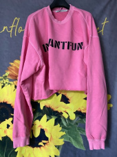 인스턴트펑크(INSTANTFUNK) 21SS 피그먼트 크롭 맨투맨 - 핑크 후기