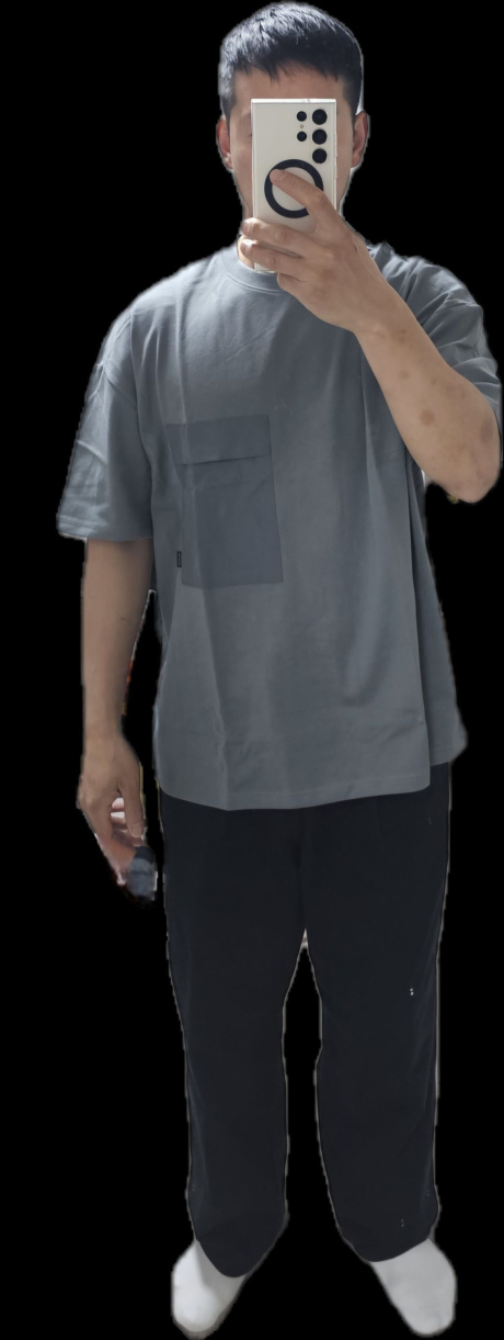다이아몬드 레이라(DIAMOND LAYLA) Contrast Pocket Short Sleeve T-Shirt T49 Greyish Blue 후기