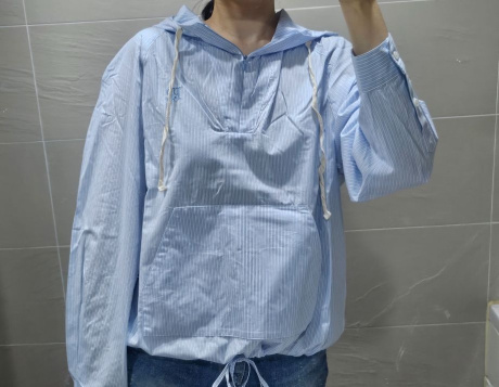 핍펫(PIPPET) Stripe Hoodie Shirt Anorak (sky blue) 후기
