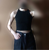 아메리칸 어패럴(AMERICAN APPAREL) 스판덱스 슬리브리스 크롭 티셔츠 블랙 8369W 후기
