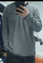 바스틱(VASTIC) 스탠다드 스트라이프 포켓 롱슬리브_블랙 / 화이트 후기