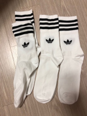 아디다스(ADIDAS) 미드컷 크루 삭 3P - 화이트:블랙 / DX9091 후기