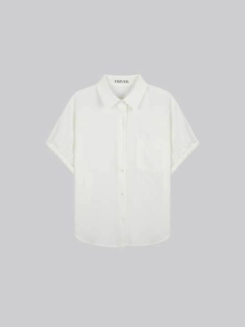 Stripe roll up shirt [FRSP02SH08]_Ivory