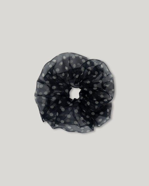 Misty Dot Scrunchie [Black]