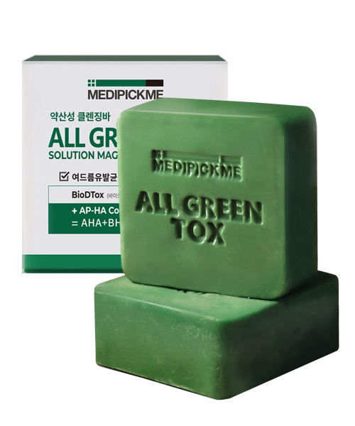 MEDIPICKME Mildly Acidic Cica All Green Tox Solution Magic BHA Cleansing Bar 90g