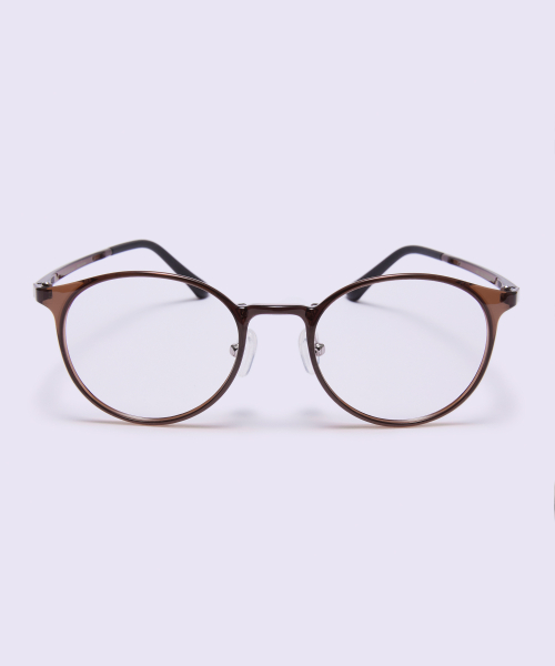 ALO EYEWEAR - [AIR FLEX] AL6405 1616G Air Flex Ultra-Light Semi-Oversized Round Brown Glasses Frame