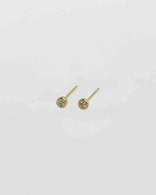 3mm Bezel Stud - Gold (silver925)