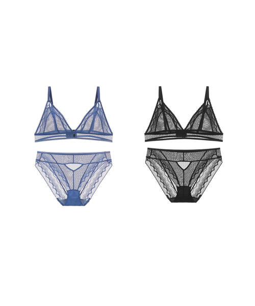 Sheer Ocean Bralette and Panty Set (Bralette 2 + Panty 2)