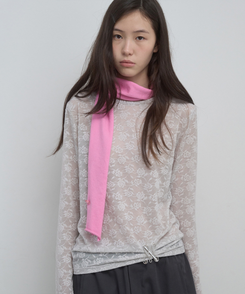 Button Detail Muffler_Pink