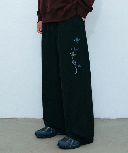 Origin Wide Sweat Pants Black