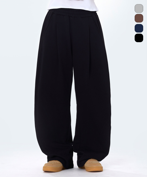 Curved Seam Balloon Sweat Pants 4 Colors GLP-655_French Terry